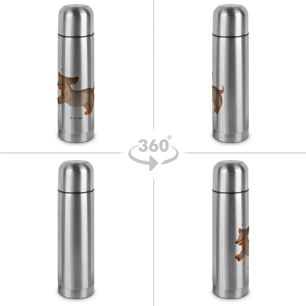 Thermos Flask Dog dachshund Thermoskanne, Hund, Hundemotiv, Haustier, Hunderasse, Tierliebhaber, Hundebesitzer, Sprüche, Dachshund, Dackel, happy dog, Hunde