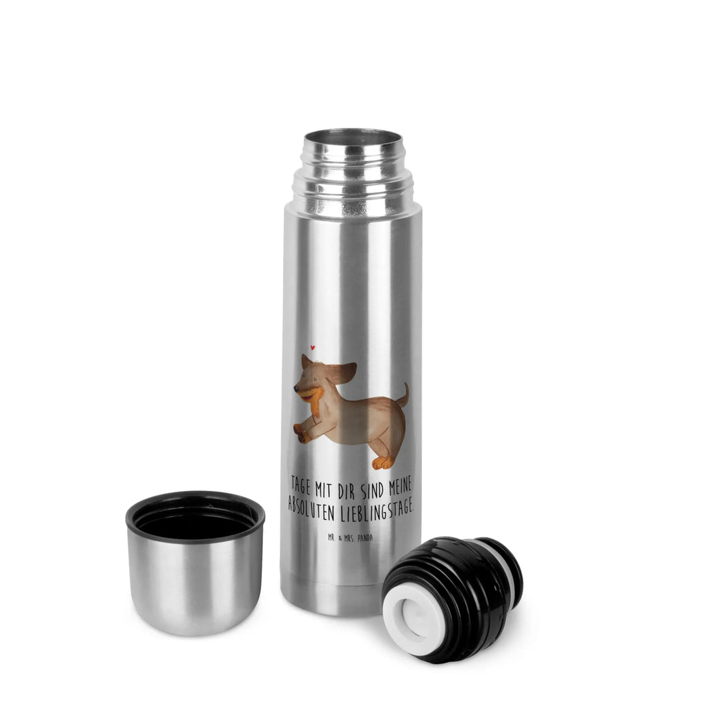 Thermos Flask Dog dachshund Thermoskanne, Hund, Hundemotiv, Haustier, Hunderasse, Tierliebhaber, Hundebesitzer, Sprüche, Dachshund, Dackel, happy dog, Hunde