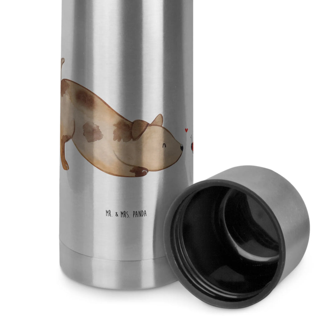 Thermoskanne Hund Marienkäfer Thermoskanne, Hund, Hundemotiv, Haustier, Hunderasse, Tierliebhaber, Hundebesitzer, Sprüche, Hundespruch, Mischlinghund, Marienkäfer, Mischling, Hunde