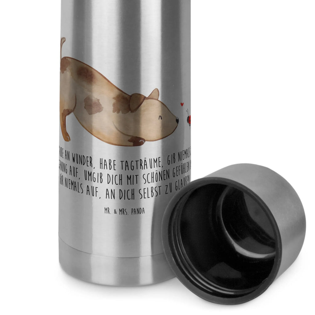 Thermoskanne Hund Marienkäfer Thermoskanne, Hund, Hundemotiv, Haustier, Hunderasse, Tierliebhaber, Hundebesitzer, Sprüche, Hundespruch, Mischlinghund, Marienkäfer, Mischling, Hunde