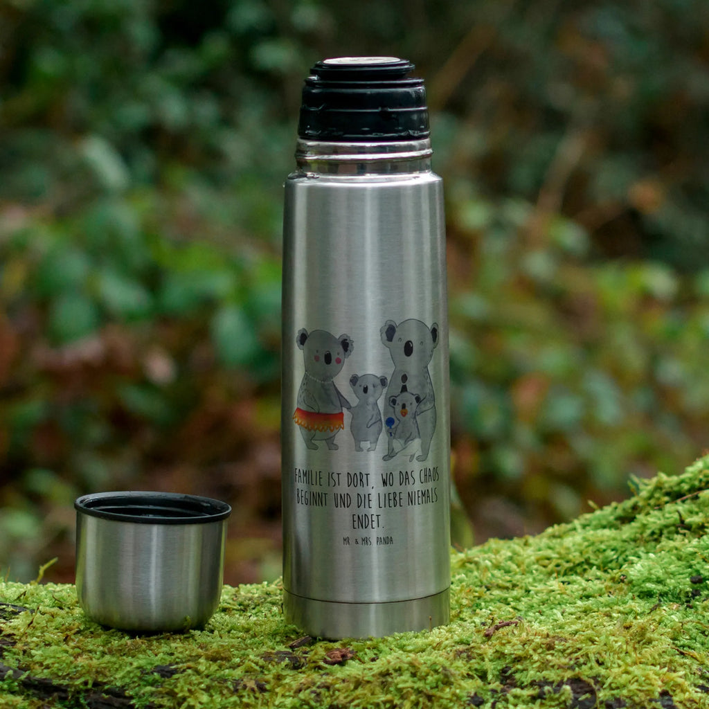Thermos Flask Koala Family Thermoskanne, Familie, Vatertag, Muttertag, Bruder, Schwester, Mama, Papa, Oma, Opa, Geschwister, Koala, Koalas, Kinder, Familienleben, Family
