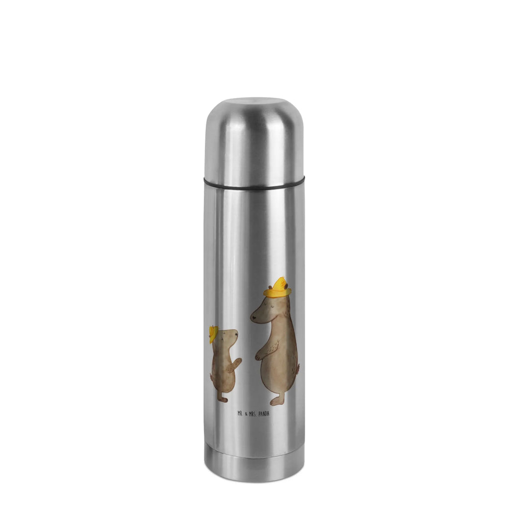 Thermos Flask Bears with hats Thermoskanne, Familie, Vatertag, Muttertag, Bruder, Schwester, Mama, Papa, Oma, Opa, Paps, Söhne, Vater, Daddy, Papi, Sohn, Vorbild, Kind, Bären, Family, Dad, Vater-Sohn, Lieblingsmensch, Kinder, Bär