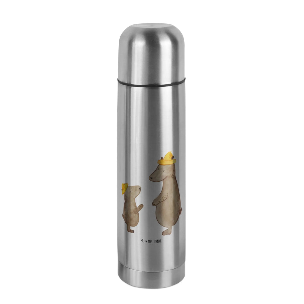 Thermos Flask Bears with hats Thermoskanne, Familie, Vatertag, Muttertag, Bruder, Schwester, Mama, Papa, Oma, Opa, Paps, Söhne, Vater, Daddy, Papi, Sohn, Vorbild, Kind, Bären, Family, Dad, Vater-Sohn, Lieblingsmensch, Kinder, Bär