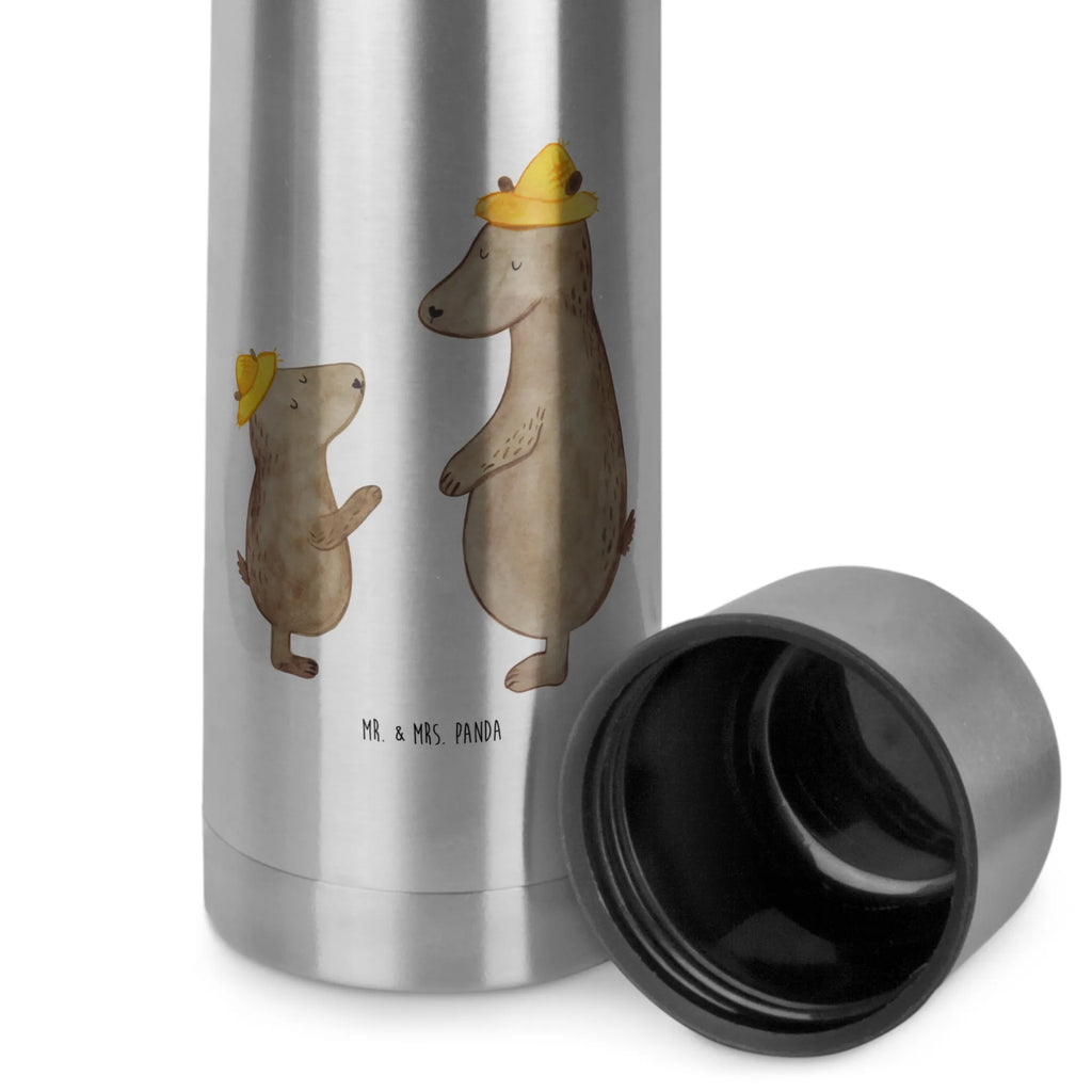 Thermos Flask Bears with hats Thermoskanne, Familie, Vatertag, Muttertag, Bruder, Schwester, Mama, Papa, Oma, Opa, Paps, Söhne, Vater, Daddy, Papi, Sohn, Vorbild, Kind, Bären, Family, Dad, Vater-Sohn, Lieblingsmensch, Kinder, Bär