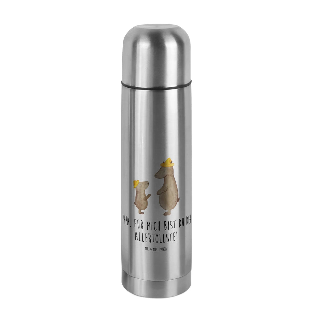 Thermos Flask Bears with hats Thermoskanne, Familie, Vatertag, Muttertag, Bruder, Schwester, Mama, Papa, Oma, Opa, Paps, Söhne, Vater, Daddy, Papi, Sohn, Vorbild, Kind, Bären, Family, Dad, Vater-Sohn, Lieblingsmensch, Kinder, Bär