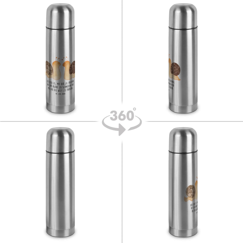 Thermos Flask Snails in love Thermoskanne, Liebe, Partner, Freund, Freundin, Ehemann, Ehefrau, Heiraten, Verlobung, Heiratsantrag, Liebesgeschenk, Jahrestag, Hocheitstag