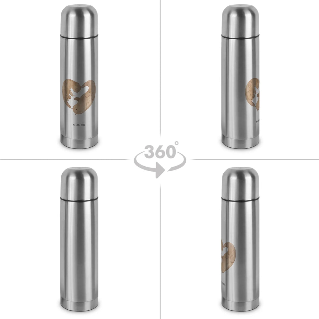 Thermos Flask otter Heart Thermoskanne, Otter, Fischotter, Seeotter, Herz, Hochzeitstag, Bessere Hälfte, Liebesgeschenk, gemeinsames Leben, Jahrestag, Love you, Liebe, Liebesbeweis, Verlobung