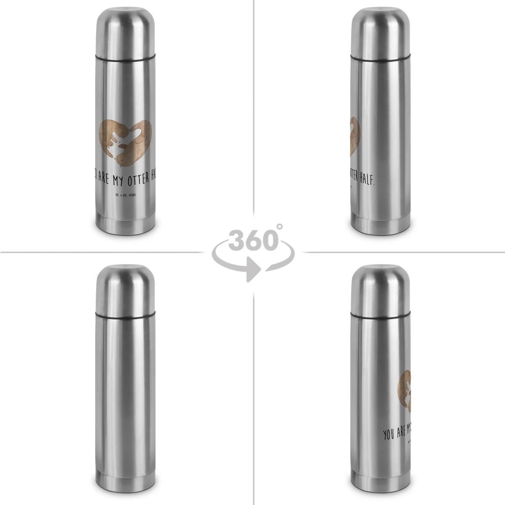 Thermos Flask otter Heart Thermoskanne, Otter, Fischotter, Seeotter, Herz, Hochzeitstag, Bessere Hälfte, Liebesgeschenk, gemeinsames Leben, Jahrestag, Love you, Liebe, Liebesbeweis, Verlobung