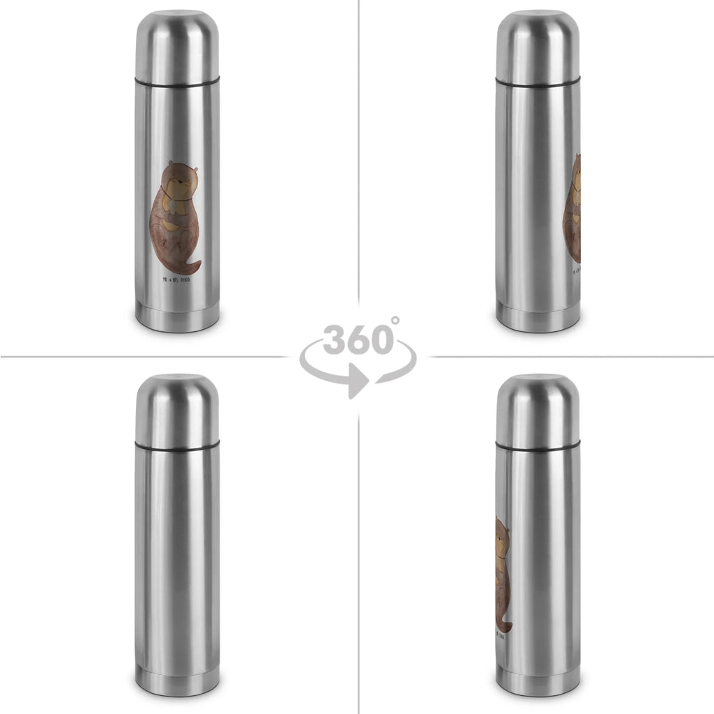 Thermos Flask otter shell Thermoskanne, Otter, Fischotter, Seeotter, träumen, Motivation, Tagträumen, grübeln, Büro, Otterliebe