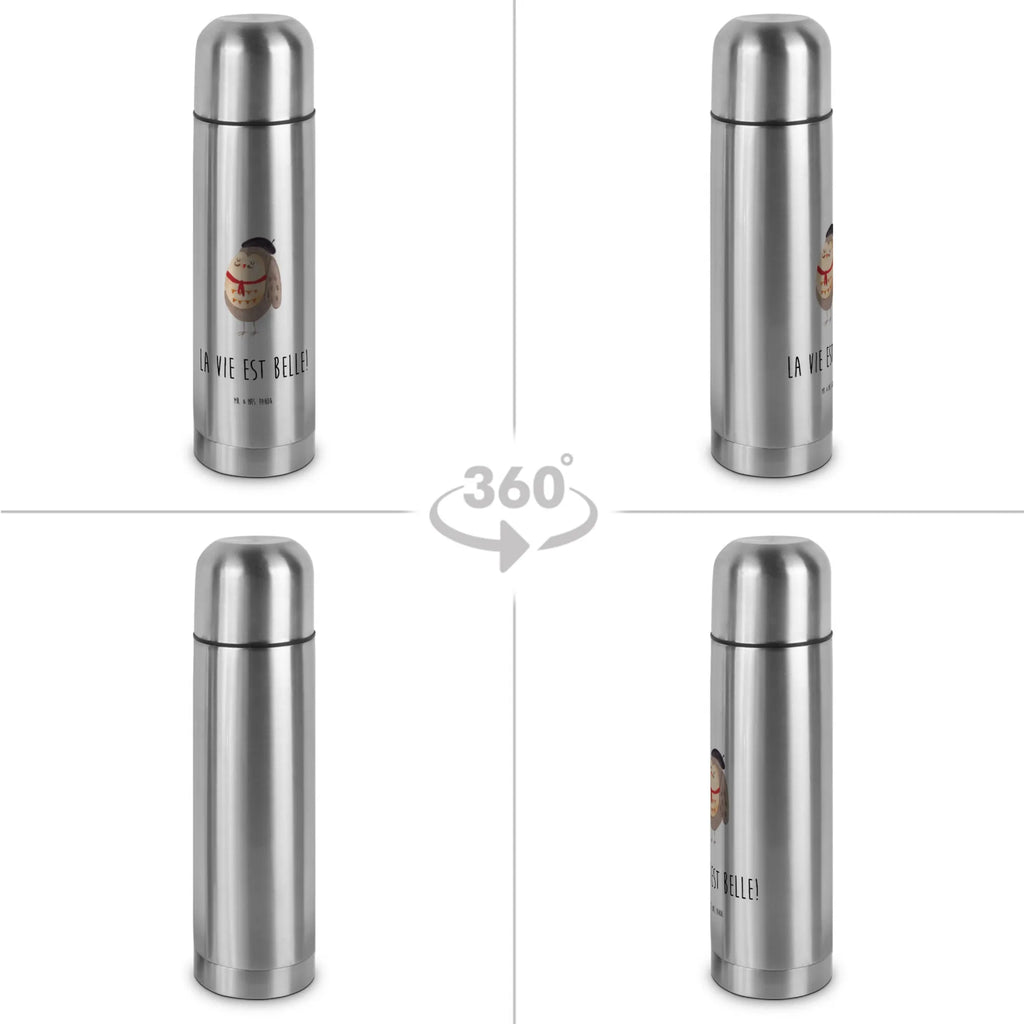 Thermos Flask Owl France Thermoskanne, Eule, das Leben ist schön, Spruch schön, Frankreich, Eule Deko, Owl, Eulen, Spruch Französisch, La vie est belle, hibou