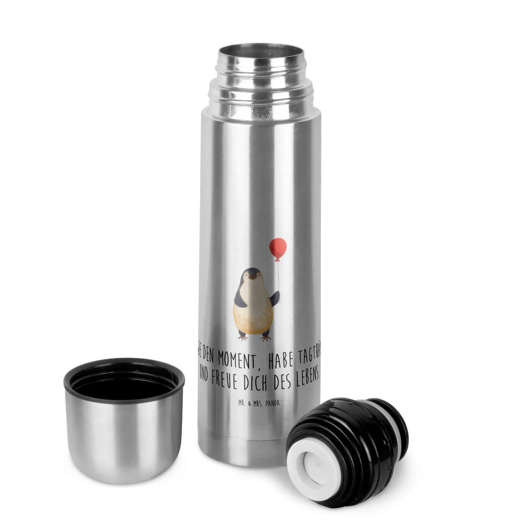 Thermos Flask Penguin balloon Thermoskanne, Pinguin, beste Freundin, Lebenslust, Geschenkidee, neues Leben, Motivation, Geschenk Freundin, Glück, Tagträume, Neustart, Pinguine, Liebe, Luftballon