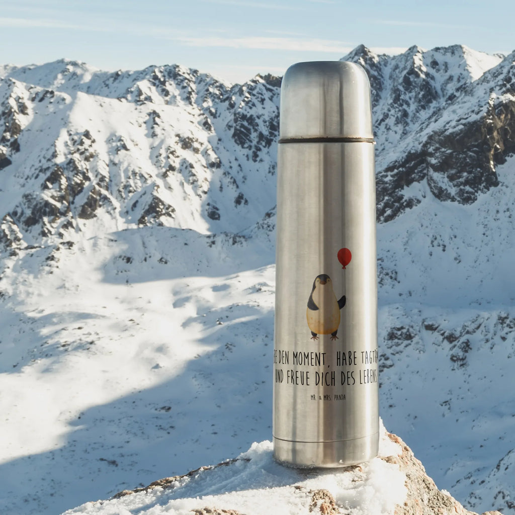 Thermos Flask Penguin balloon Thermoskanne, Pinguin, beste Freundin, Lebenslust, Geschenkidee, neues Leben, Motivation, Geschenk Freundin, Glück, Tagträume, Neustart, Pinguine, Liebe, Luftballon