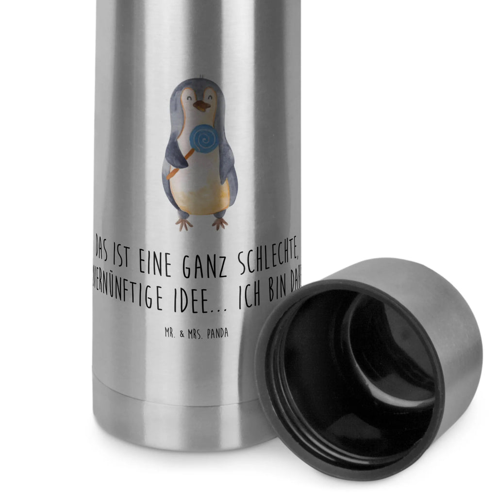 Thermos Flask Penguin lollipop Thermoskanne, Pinguin, Süßigkeiten, Ganove, Rabauke, Blödsinn, Spruch, Rebell, Gauner, Pinguine, Lolli