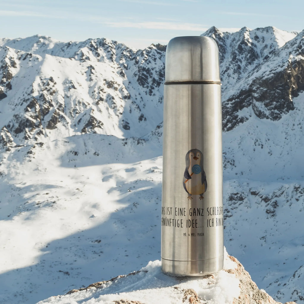 Thermos Flask Penguin lollipop Thermoskanne, Pinguin, Süßigkeiten, Ganove, Rabauke, Blödsinn, Spruch, Rebell, Gauner, Pinguine, Lolli