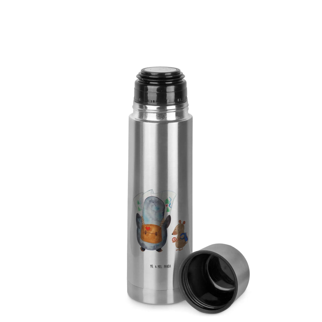 Thermos Flask Penguin & Mouse Hiker Thermoskanne, Pinguin, Roadtrip, Ausflug, Pinguine, Wanderlust, Abenteurer, wandern, Abenteuer