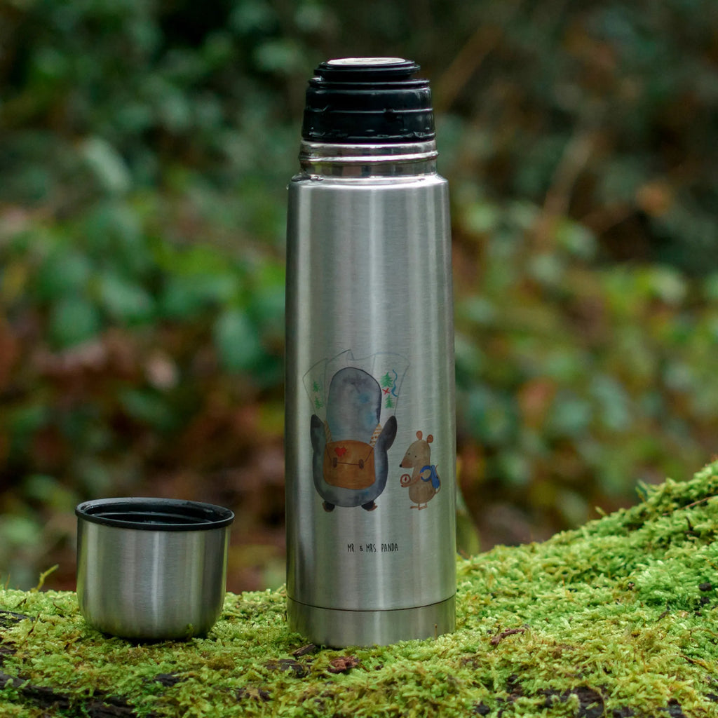 Thermos Flask Penguin & Mouse Hiker Thermoskanne, Pinguin, Roadtrip, Ausflug, Pinguine, Wanderlust, Abenteurer, wandern, Abenteuer