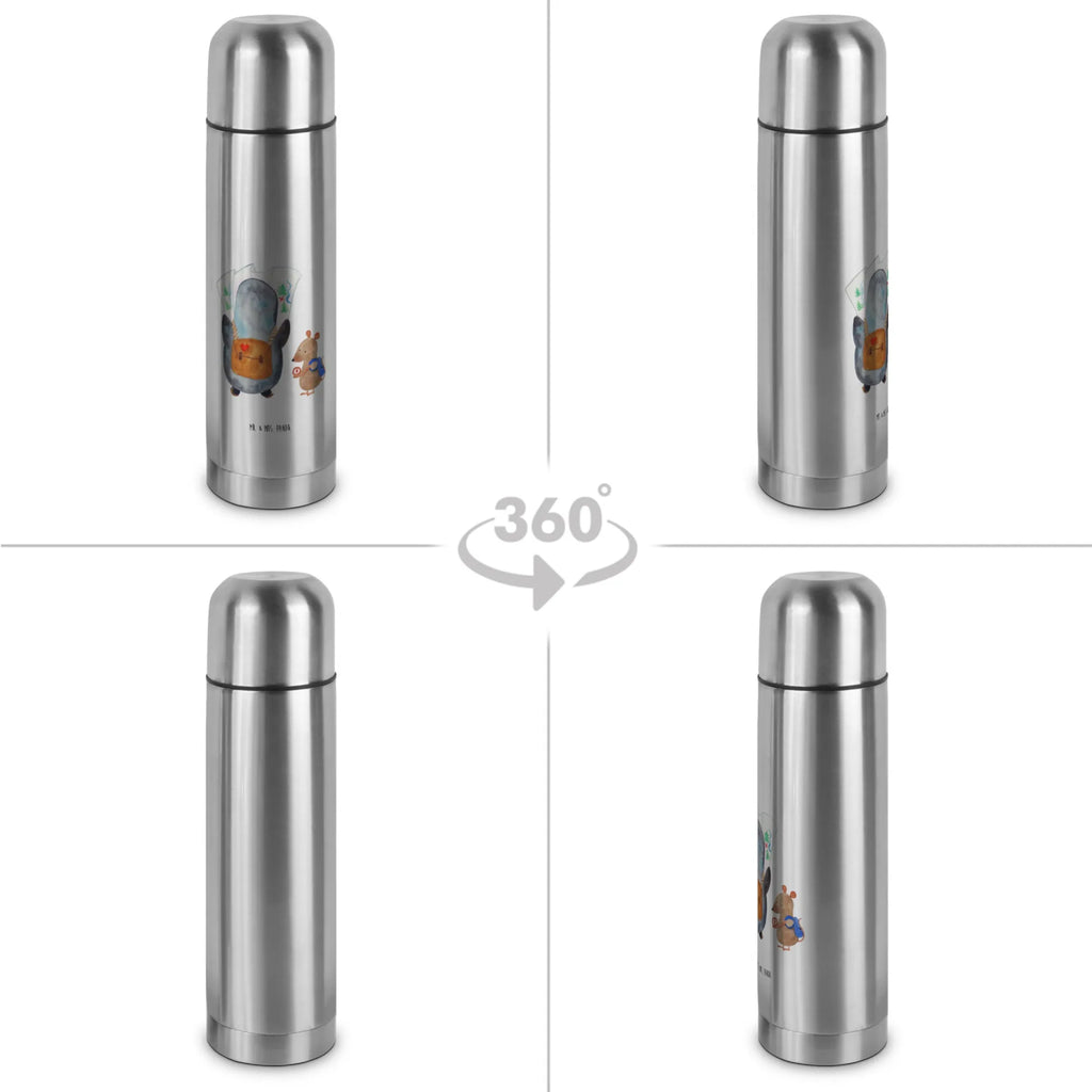 Thermos Flask Penguin & Mouse Hiker Thermoskanne, Pinguin, Roadtrip, Ausflug, Pinguine, Wanderlust, Abenteurer, wandern, Abenteuer