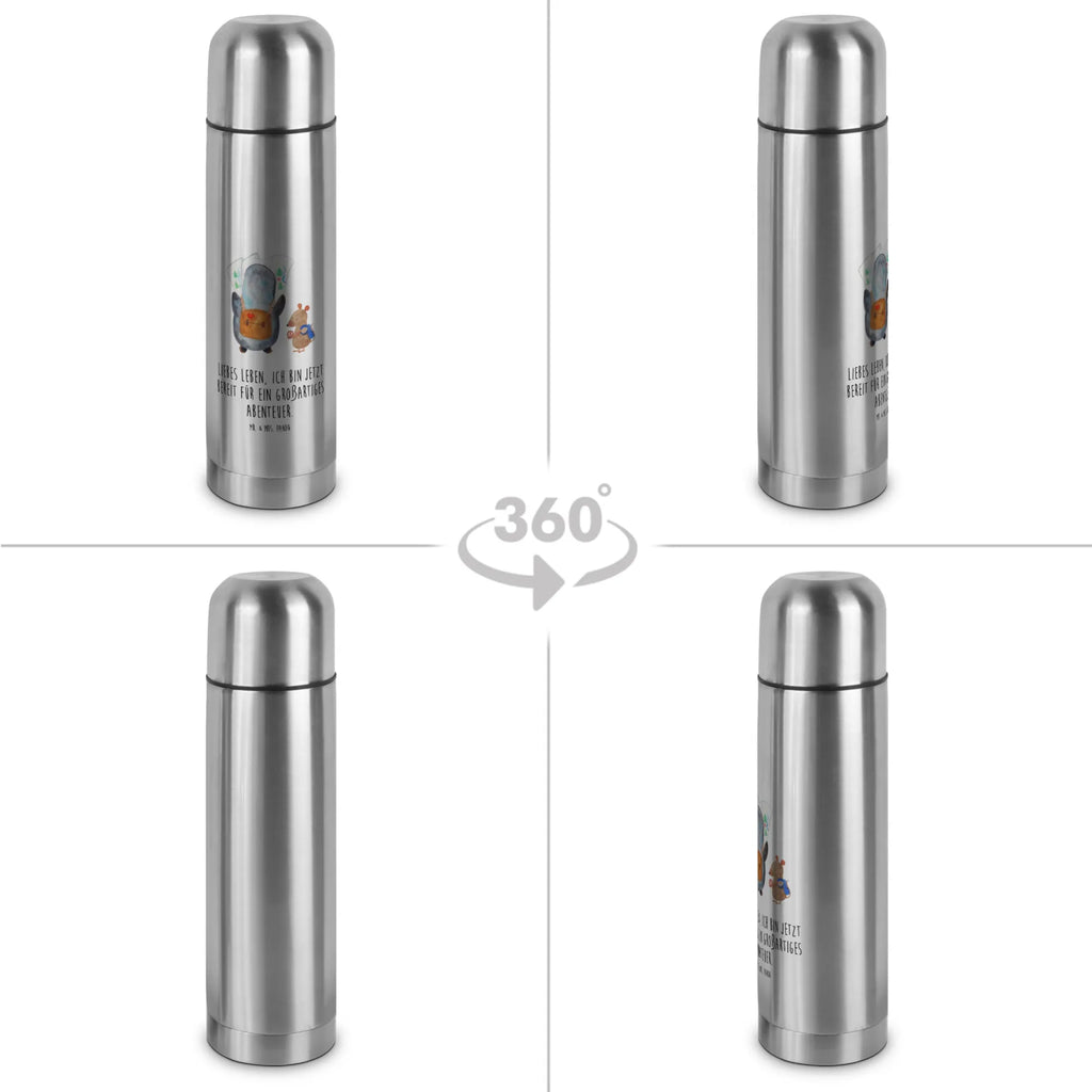 Thermos Flask Penguin & Mouse Hiker Thermoskanne, Pinguin, Roadtrip, Ausflug, Pinguine, Wanderlust, Abenteurer, wandern, Abenteuer