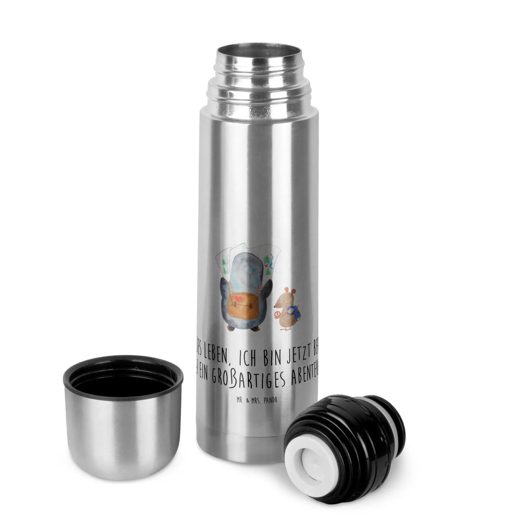 Thermos Flask Penguin & Mouse Hiker Thermoskanne, Pinguin, Roadtrip, Ausflug, Pinguine, Wanderlust, Abenteurer, wandern, Abenteuer