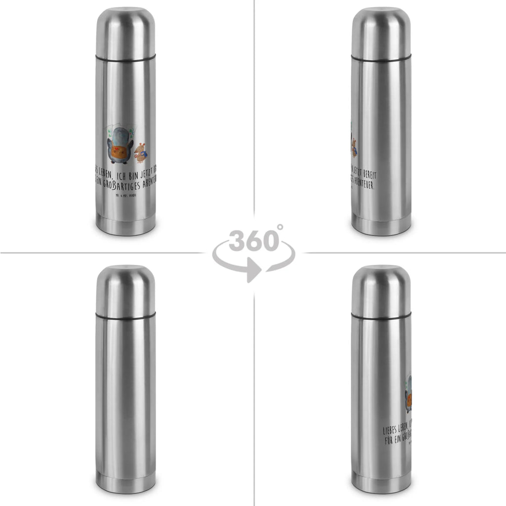 Thermos Flask Penguin & Mouse Hiker Thermoskanne, Pinguin, Roadtrip, Ausflug, Pinguine, Wanderlust, Abenteurer, wandern, Abenteuer