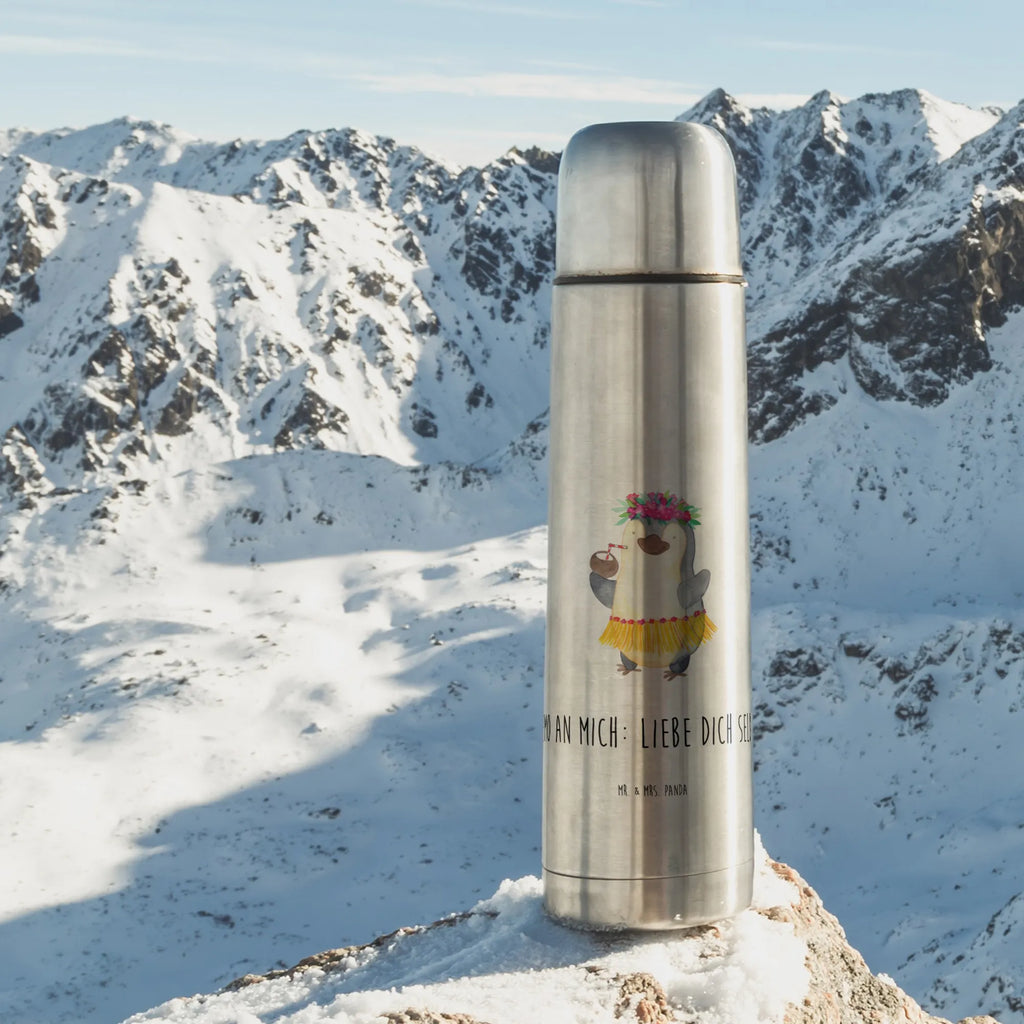 Thermos Flask Penguin coconut Thermoskanne, Pinguin, Aloha, Urlaub, Hawaii, Kokosnuss, Pinguine