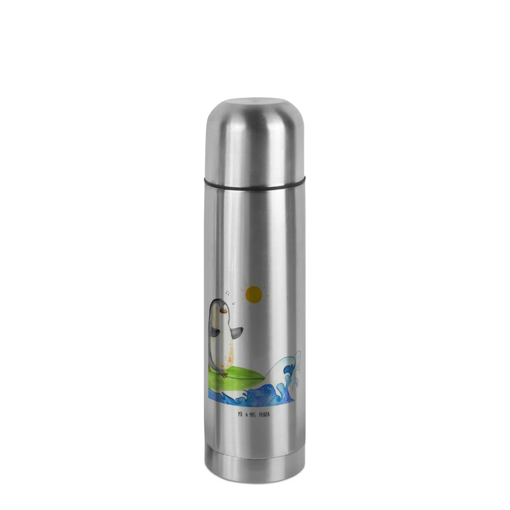 Thermos Flask Penguin surfer Thermoskanne, Pinguin, surfen, Wellen, Surfer, Wellen reiten, Hawaii, Urlaub, Pinguine, Portugal