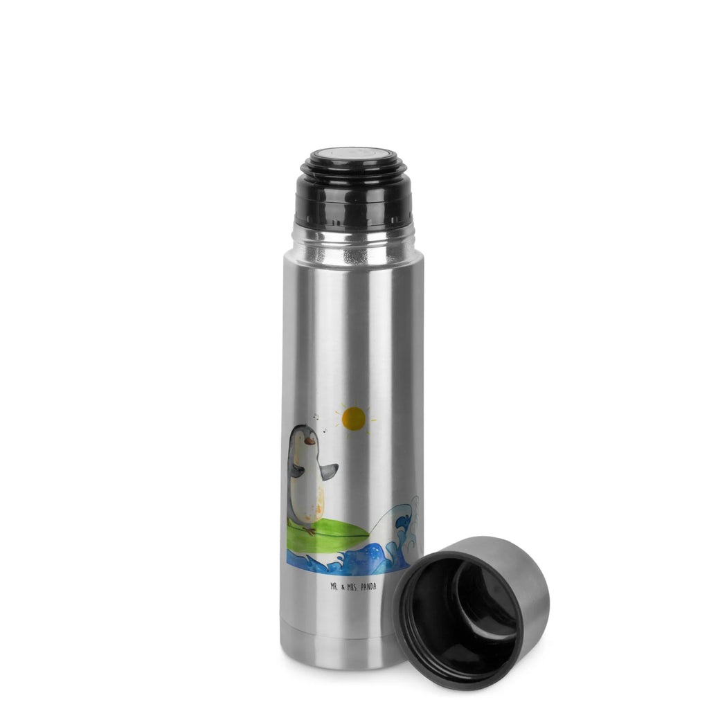 Thermos Flask Penguin surfer Thermoskanne, Pinguin, surfen, Wellen, Surfer, Wellen reiten, Hawaii, Urlaub, Pinguine, Portugal