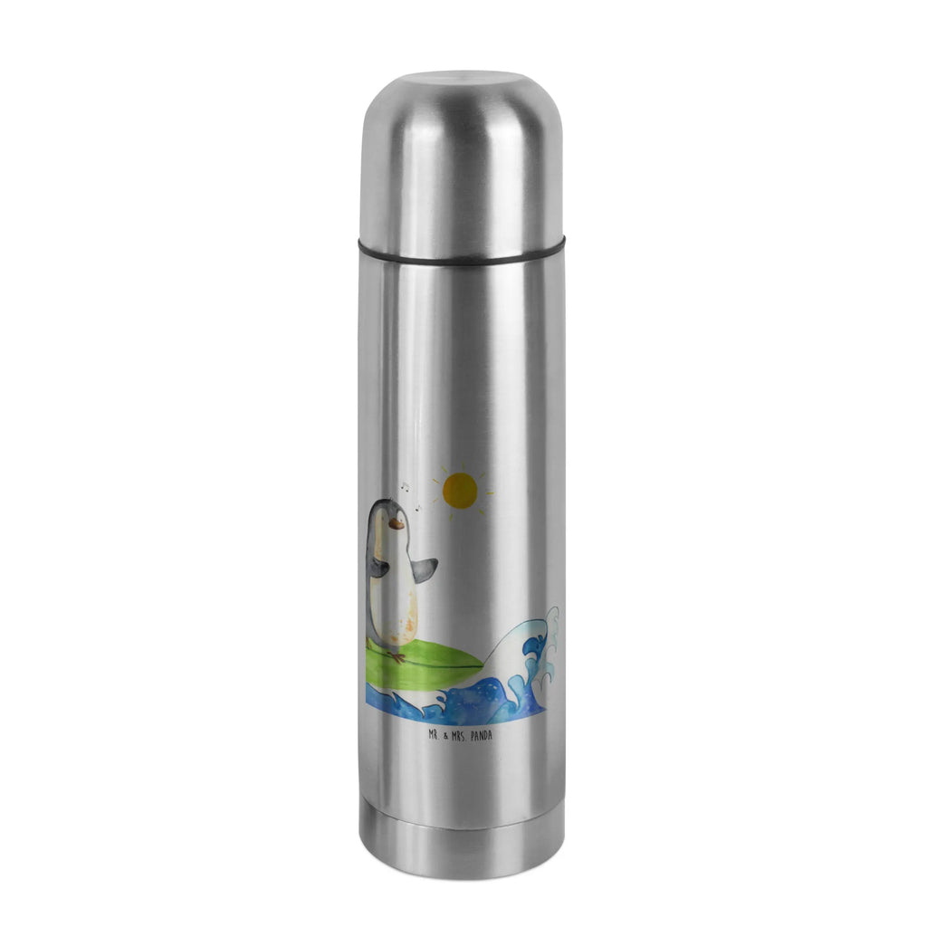 Thermos Flask Penguin surfer Thermoskanne, Pinguin, surfen, Wellen, Surfer, Wellen reiten, Hawaii, Urlaub, Pinguine, Portugal