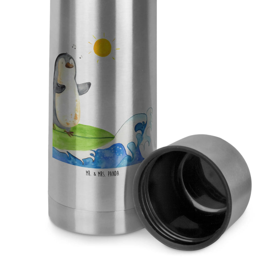 Thermos Flask Penguin surfer Thermoskanne, Pinguin, surfen, Wellen, Surfer, Wellen reiten, Hawaii, Urlaub, Pinguine, Portugal