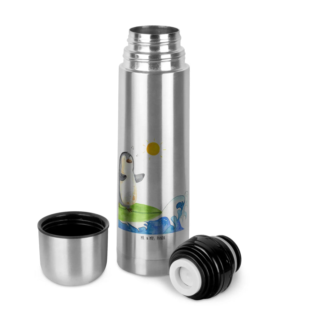 Thermos Flask Penguin surfer Thermoskanne, Pinguin, surfen, Wellen, Surfer, Wellen reiten, Hawaii, Urlaub, Pinguine, Portugal