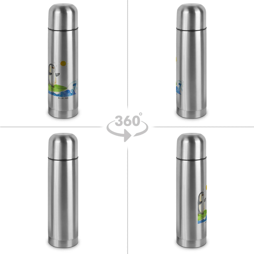 Thermos Flask Penguin surfer Thermoskanne, Pinguin, surfen, Wellen, Surfer, Wellen reiten, Hawaii, Urlaub, Pinguine, Portugal