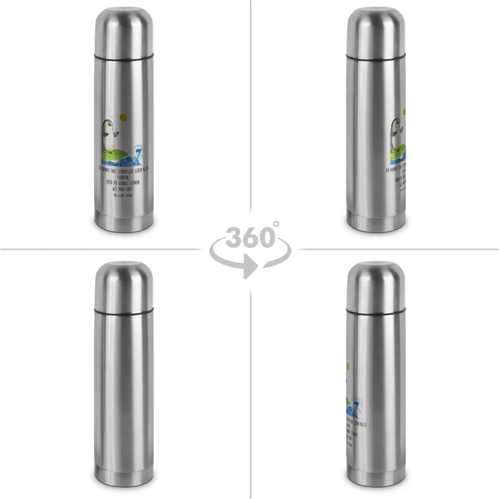 Thermos Flask Penguin surfer Thermoskanne, Pinguin, surfen, Wellen, Surfer, Wellen reiten, Hawaii, Urlaub, Pinguine, Portugal