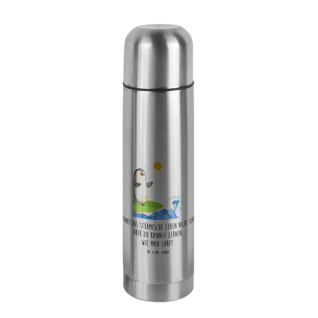 Thermos Flask Penguin surfer Thermoskanne, Pinguin, surfen, Wellen, Surfer, Wellen reiten, Hawaii, Urlaub, Pinguine, Portugal