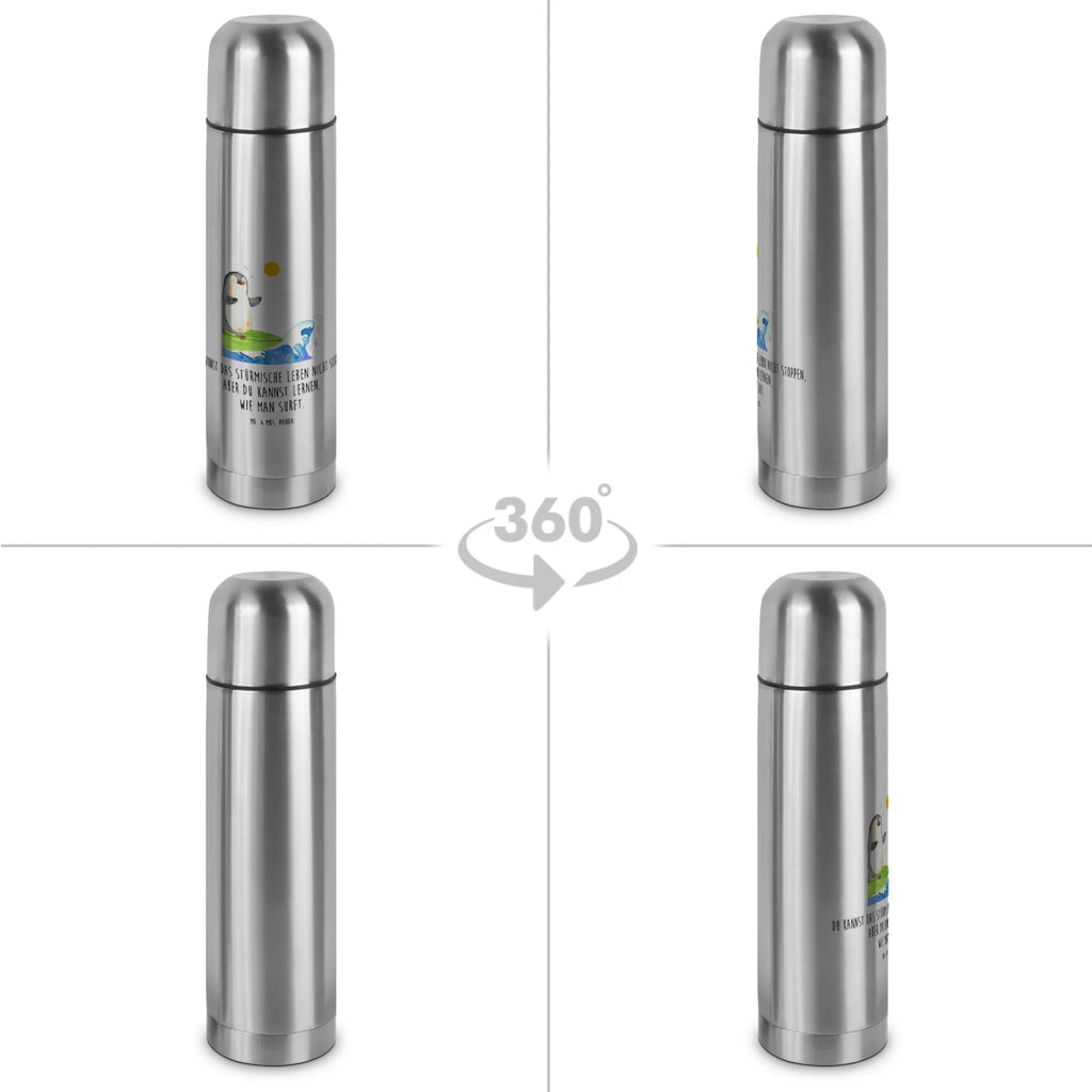 Thermos Flask Penguin surfer Thermoskanne, Pinguin, surfen, Wellen, Surfer, Wellen reiten, Hawaii, Urlaub, Pinguine, Portugal