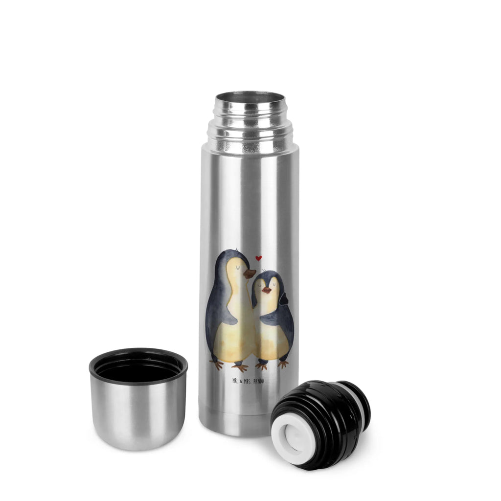 Thermos Flask Penguin embrace Thermoskanne, Pinguin, Liebe, Verlobung, Liebesgeschenk, Liebespaar, Hochzeitstag, Jahrestag, Hochzeit, Liebesbeweis, Hochzeitsgeschenk