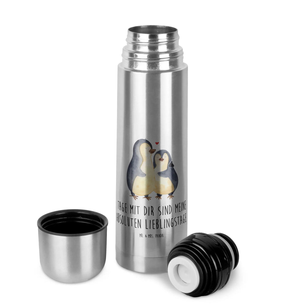 Thermos Flask Penguin embrace Thermoskanne, Pinguin, Liebe, Verlobung, Liebesgeschenk, Liebespaar, Hochzeitstag, Jahrestag, Hochzeit, Liebesbeweis, Hochzeitsgeschenk
