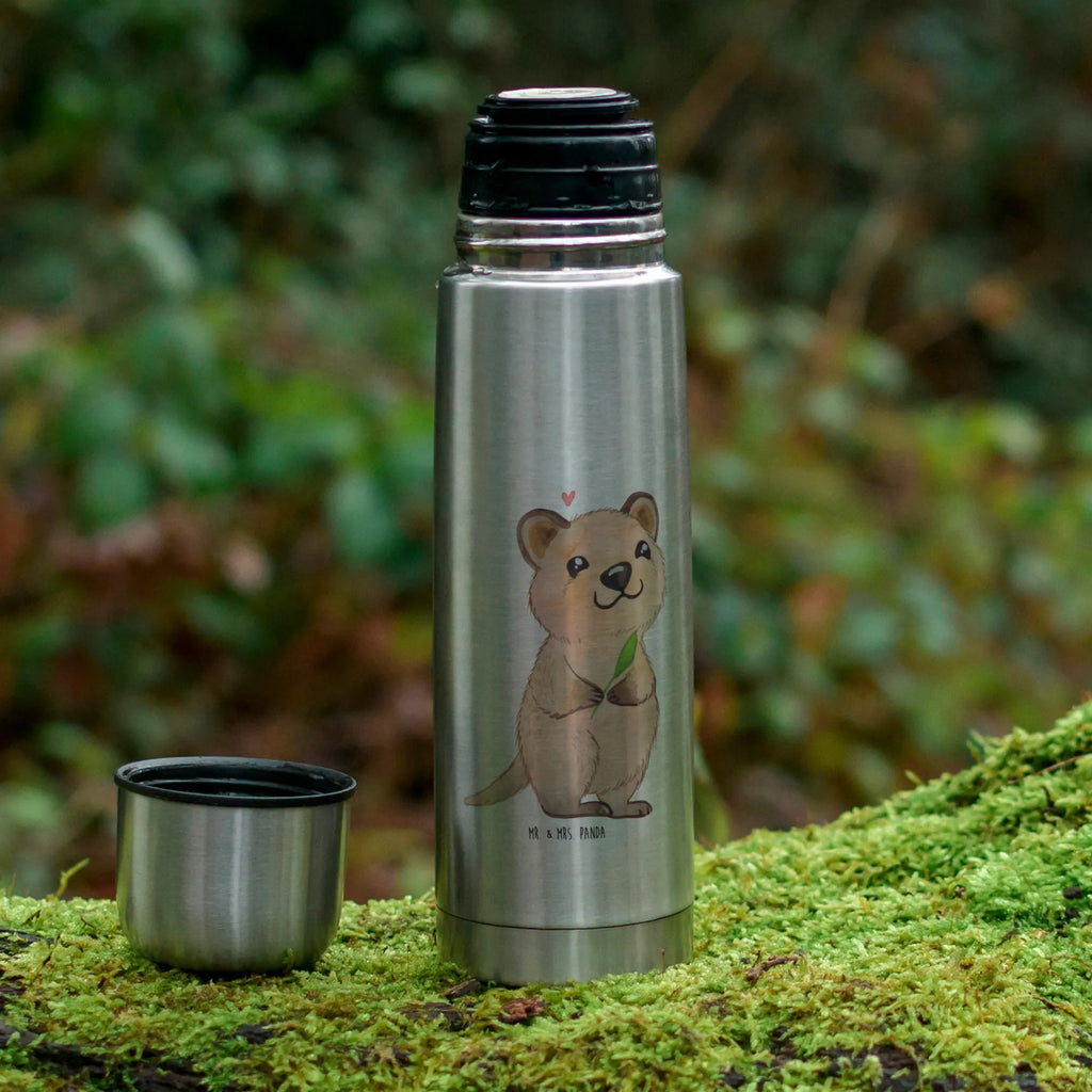 Thermos Flask Quokka Happy Thermoskanne, Tiermotive, Gute Laune, lustige Sprüche, Tiere, Lustiger Spruch, Dinge erledigen, Niedliches Tier, Verschieben, Aufschieberitis, Quokka