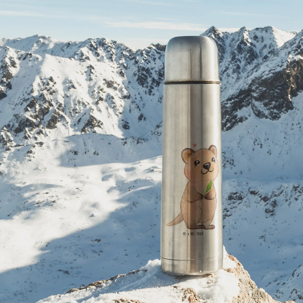 Thermos Flask Quokka Happy Thermoskanne, Tiermotive, Gute Laune, lustige Sprüche, Tiere, Lustiger Spruch, Dinge erledigen, Niedliches Tier, Verschieben, Aufschieberitis, Quokka