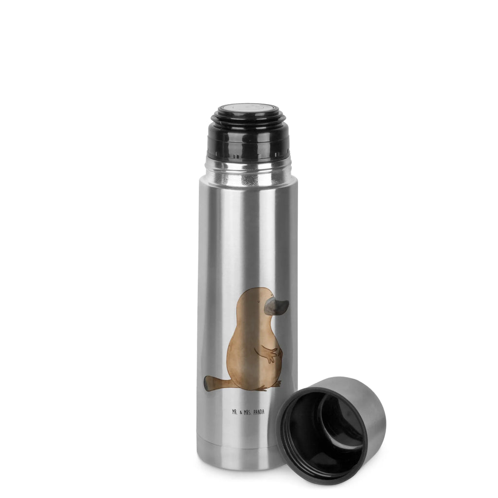 Thermos Flask platypus courage Thermoskanne, Meerestiere, Meer, Urlaub, Training, Lebensweisheit, Motivation, Neuanfang, Weltreise, Schnabeltier, Arbeit, Büro, Neustart, Mut, Raodtrip, mutig, Schnabeltiere