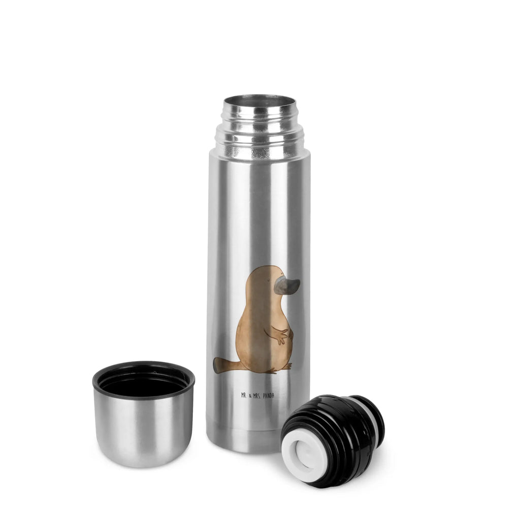 Thermos Flask platypus courage Thermoskanne, Meerestiere, Meer, Urlaub, Training, Lebensweisheit, Motivation, Neuanfang, Weltreise, Schnabeltier, Arbeit, Büro, Neustart, Mut, Raodtrip, mutig, Schnabeltiere