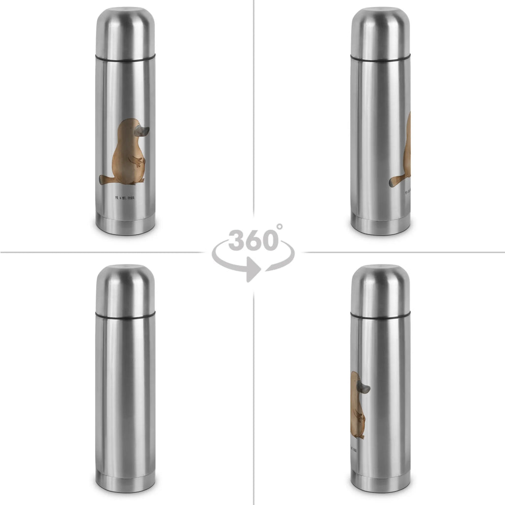 Thermos Flask platypus courage Thermoskanne, Meerestiere, Meer, Urlaub, Training, Lebensweisheit, Motivation, Neuanfang, Weltreise, Schnabeltier, Arbeit, Büro, Neustart, Mut, Raodtrip, mutig, Schnabeltiere