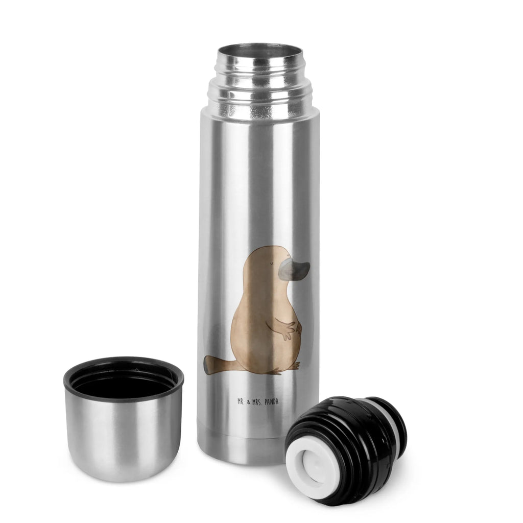 Thermos Flask platypus courage Thermoskanne, Meerestiere, Meer, Urlaub, Training, Lebensweisheit, Motivation, Neuanfang, Weltreise, Schnabeltier, Arbeit, Büro, Neustart, Mut, Raodtrip, mutig, Schnabeltiere