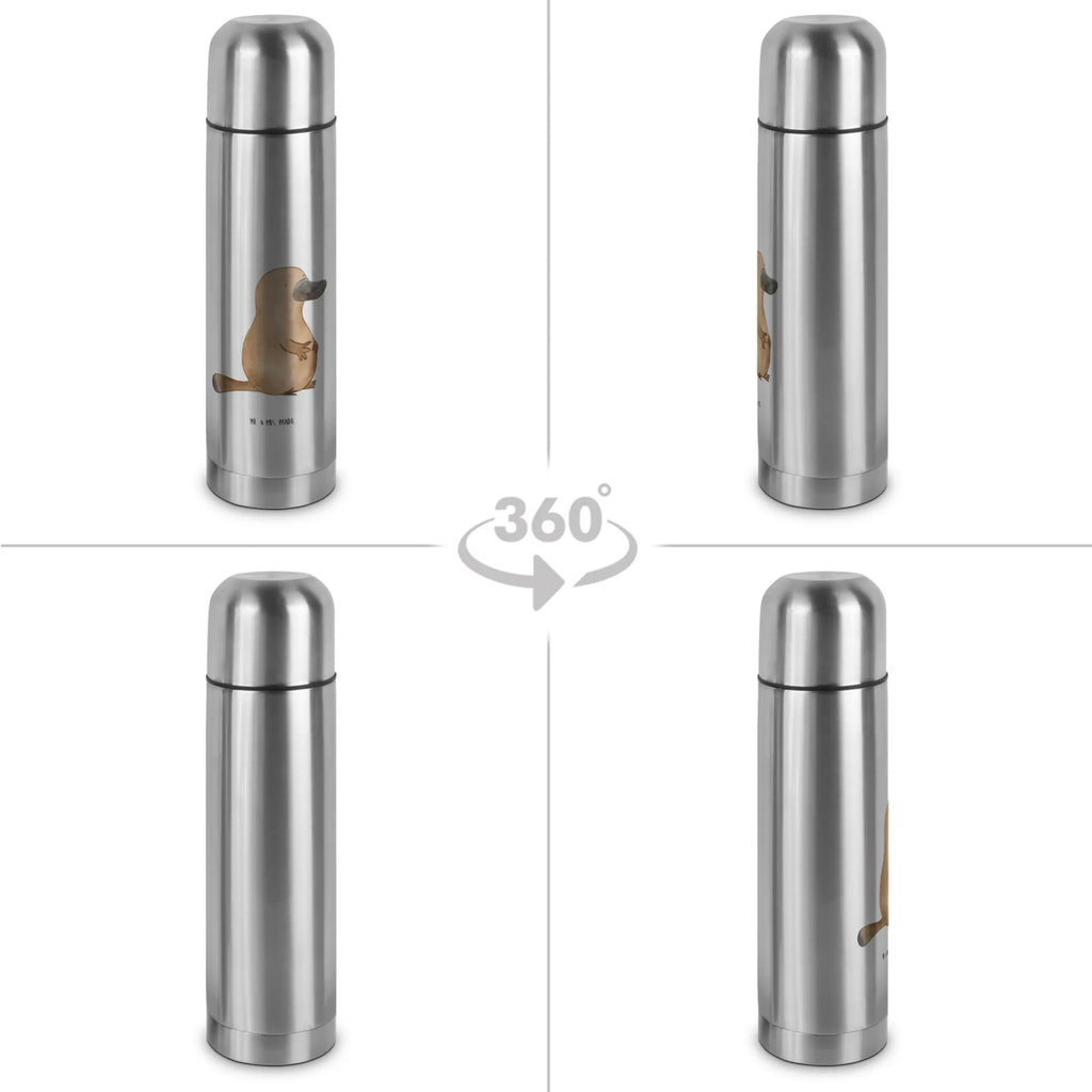 Thermos Flask platypus courage Thermoskanne, Meerestiere, Meer, Urlaub, Training, Lebensweisheit, Motivation, Neuanfang, Weltreise, Schnabeltier, Arbeit, Büro, Neustart, Mut, Raodtrip, mutig, Schnabeltiere