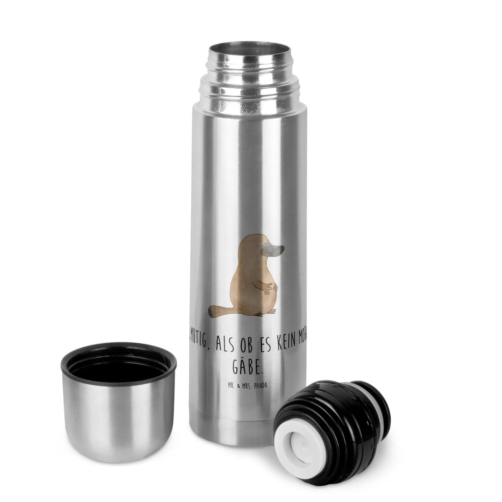 Thermos Flask platypus courage Thermoskanne, Meerestiere, Meer, Urlaub, Training, Lebensweisheit, Motivation, Neuanfang, Weltreise, Schnabeltier, Arbeit, Büro, Neustart, Mut, Raodtrip, mutig, Schnabeltiere