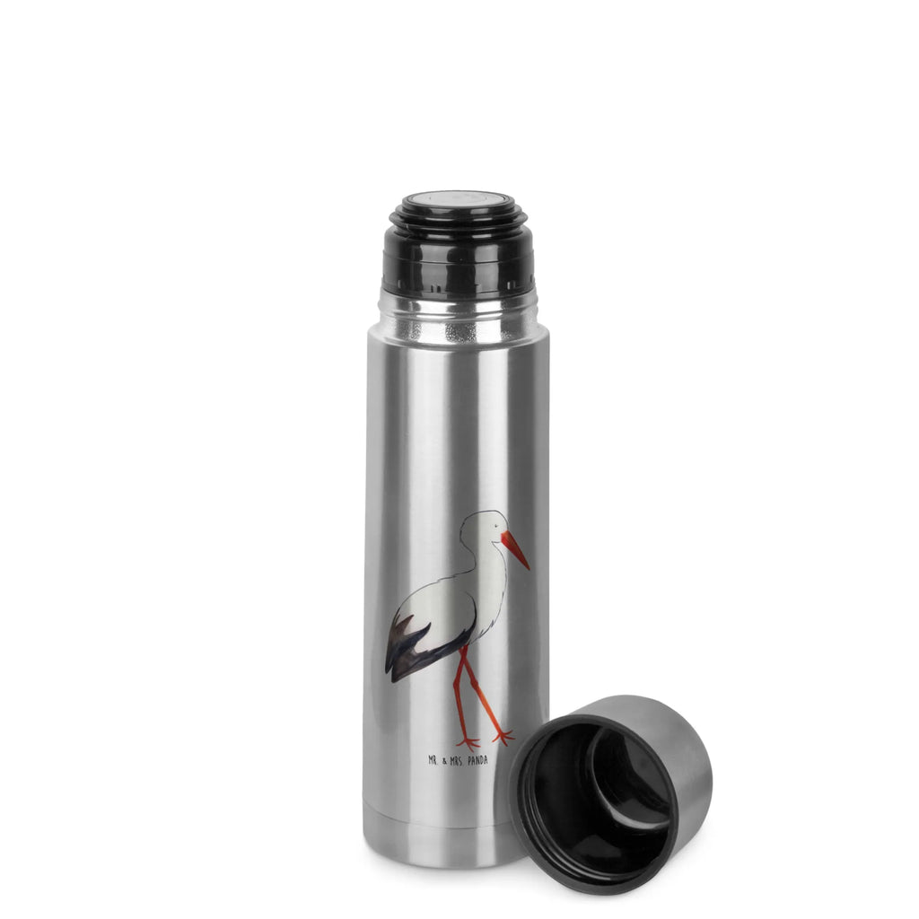 Thermos Flask Stork Thermoskanne, Tiermotive, Gute Laune, lustige Sprüche, Tiere, Geburt, Schwangerschaft, Babybauch, Störche, Mutter, Schwanger, Mutter werden, Storch, Baby, Mütter