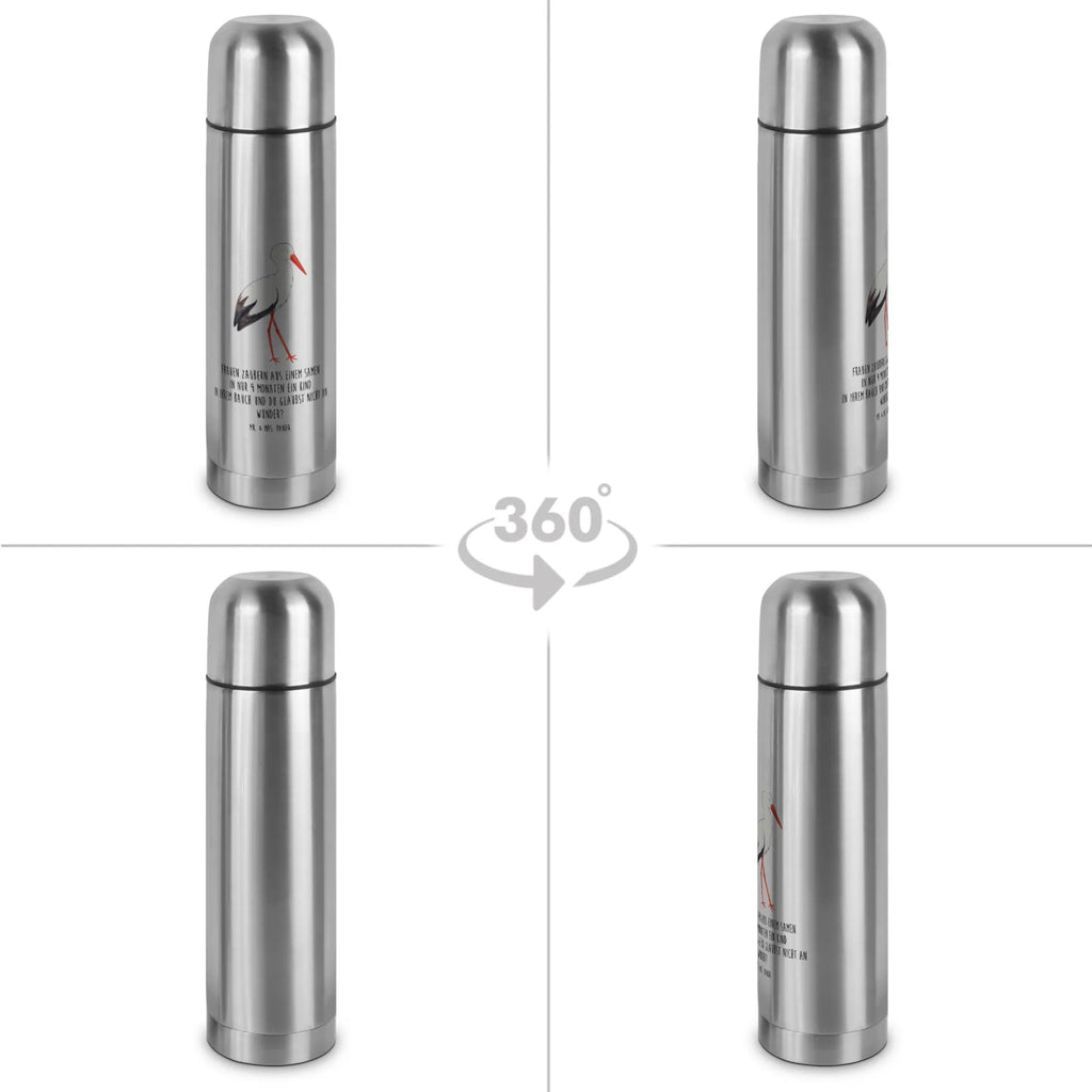 Thermos Flask Stork Thermoskanne, Tiermotive, Gute Laune, lustige Sprüche, Tiere, Geburt, Schwangerschaft, Babybauch, Störche, Mutter, Schwanger, Mutter werden, Storch, Baby, Mütter