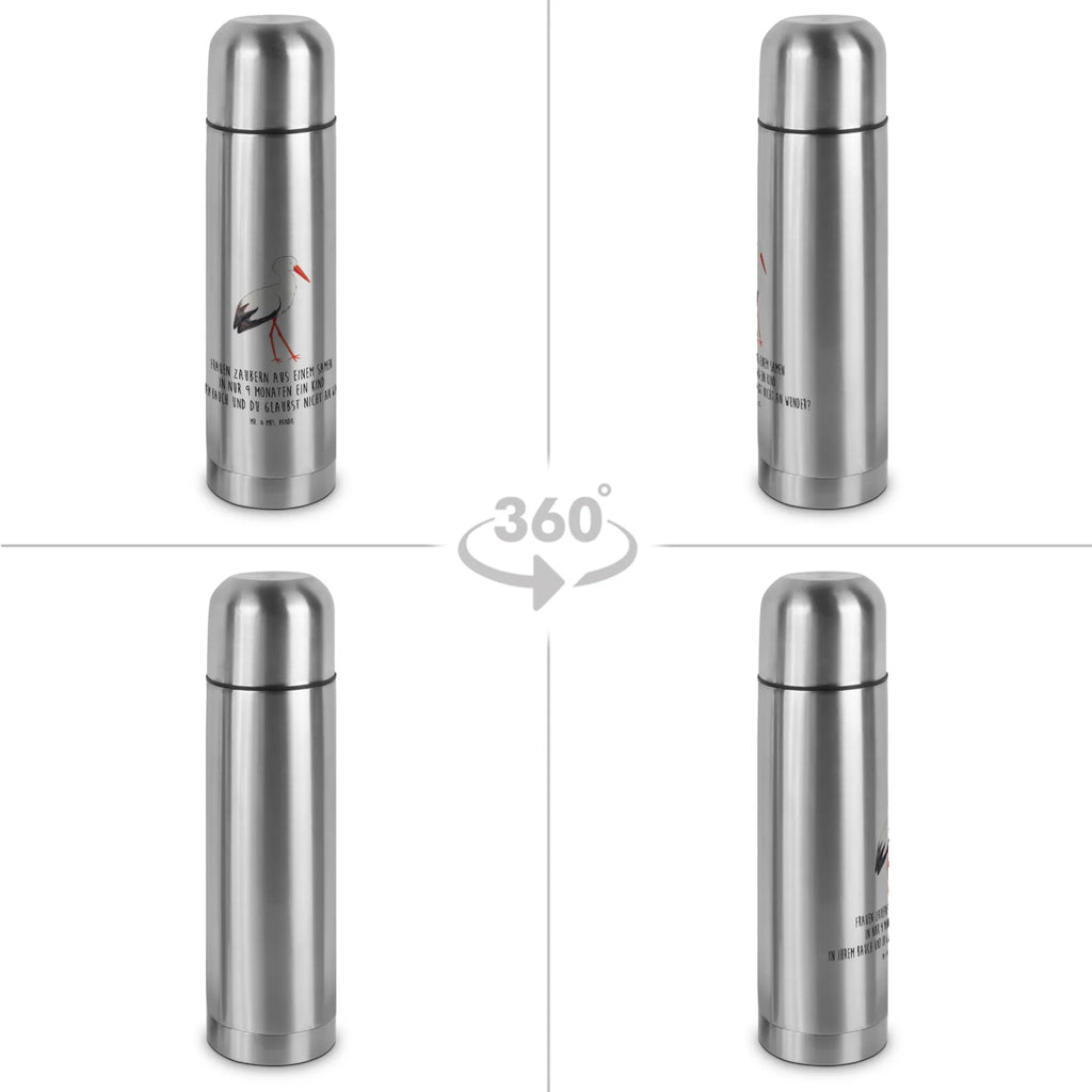Thermos Flask Stork Thermoskanne, Tiermotive, Gute Laune, lustige Sprüche, Tiere, Geburt, Schwangerschaft, Babybauch, Störche, Mutter, Schwanger, Mutter werden, Storch, Baby, Mütter