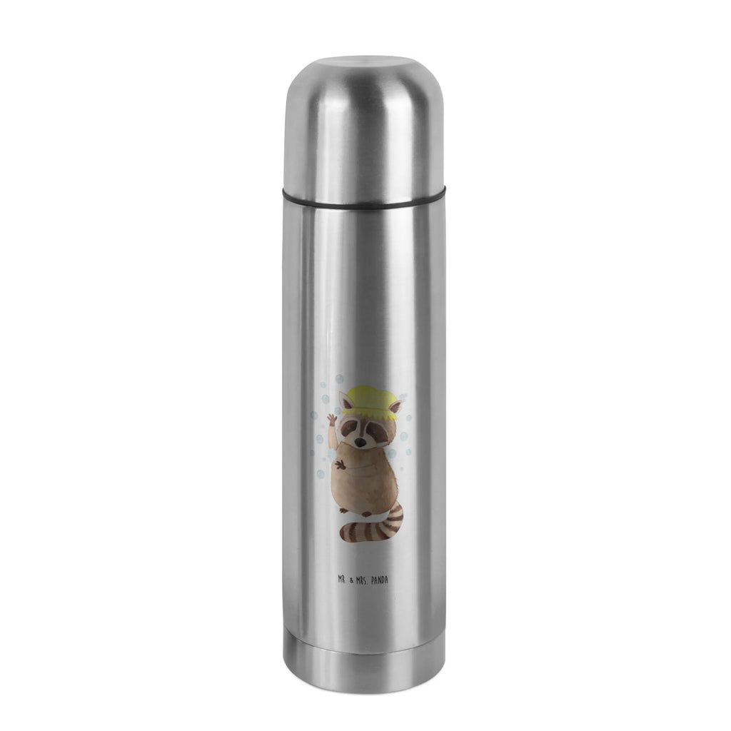 Thermos Flask Raccoon Thermoskanne, Tiermotive, Gute Laune, lustige Sprüche, Tiere, Waschbär, Fröhlich, Tagträumen, Plan, Seifenblasen, waschen