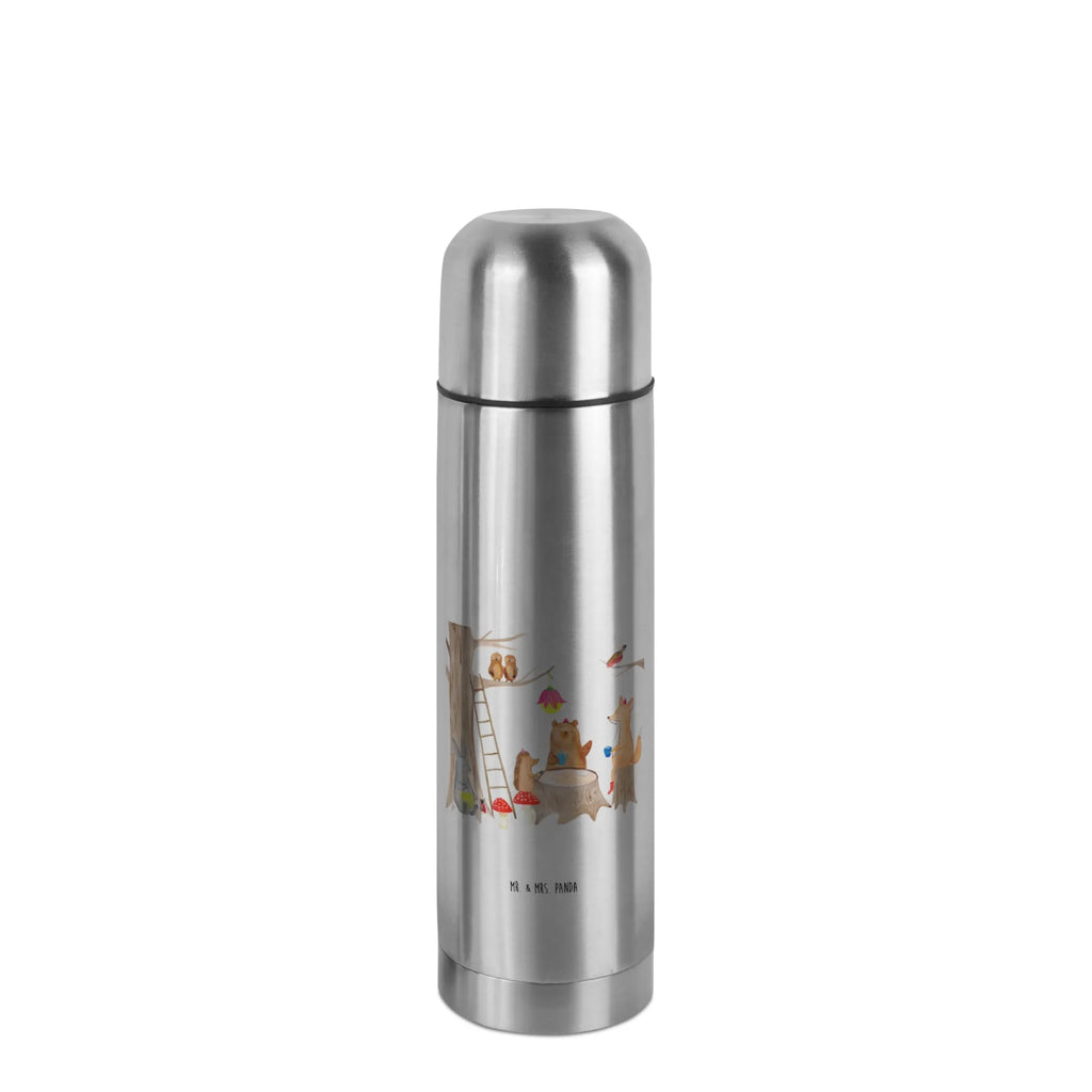 Thermos Flask forest animals picnic Thermoskanne, Tiermotive, Gute Laune, lustige Sprüche, Tiere, Fuchs, Waldtiere, Maus, Hase, Igel, Picknick, Wald, Eichhörnchen