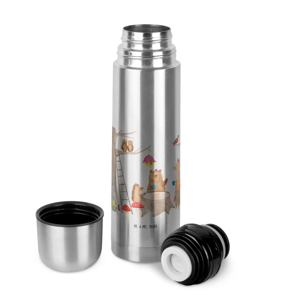 Thermos Flask forest animals picnic Thermoskanne, Tiermotive, Gute Laune, lustige Sprüche, Tiere, Fuchs, Waldtiere, Maus, Hase, Igel, Picknick, Wald, Eichhörnchen